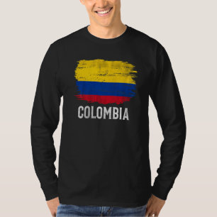 Camiseta Bandeira Vintage da Colômbia Para Colombiano
