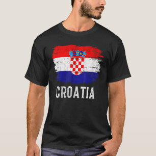 Camiseta Bandeira Vintage da Croácia para croata