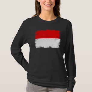 Camiseta Bandeira Vintage da Indonésia Dia da Independência
