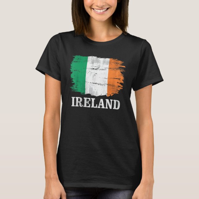 Camiseta Bandeira Vintage da Irlanda   (Frente)