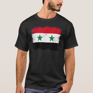Camiseta Bandeira Vintage da República Árabe Síria Independ