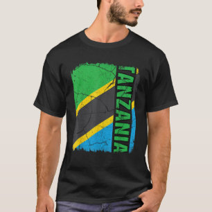 Camiseta Bandeira Vintage da Tanzânia Orgulho Tanzaniano Ra