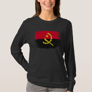 Camiseta Bandeira Vintage de Angola Para Angolano