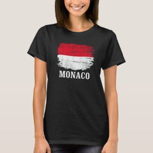 Camiseta Bandeira Vintage de Mônaco