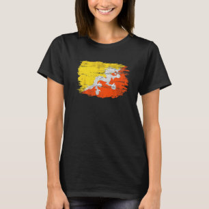 Camiseta Bandeira Vintage do Butão para butaneses