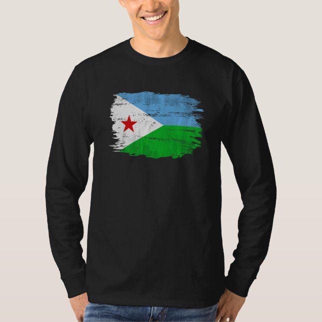 Camiseta Bandeira Vintage do Djibuti (Frente)