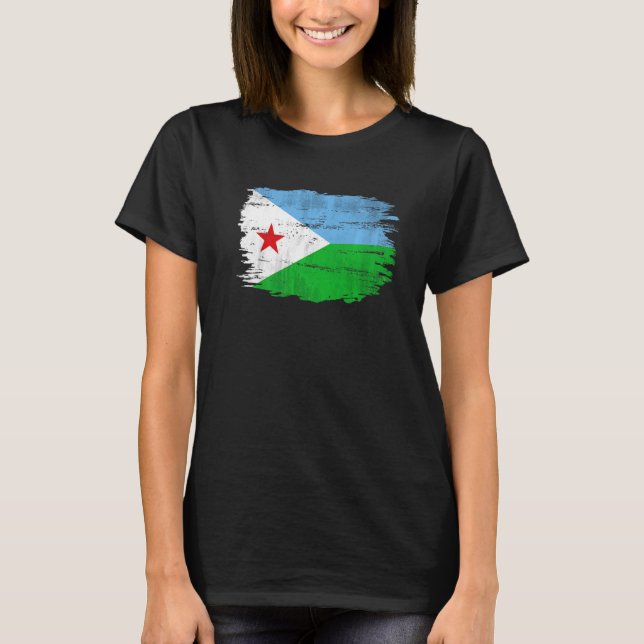 Camiseta Bandeira Vintage do Djibuti (Frente)