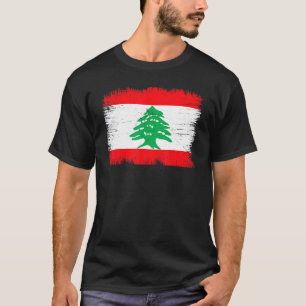 Camiseta Bandeira Vintage do Líbano Dia da Independência Li