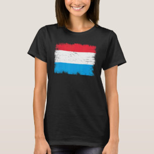 Camiseta Bandeira Vintage do Luxemburgo Dia da Independênci