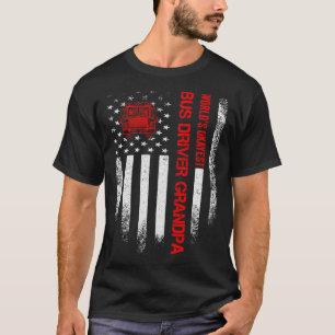 Camiseta Bandeira Vintage dos EUA Motorista de Ônibus Escol