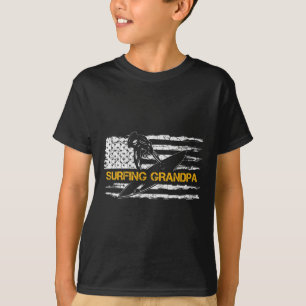 Camiseta Bandeira Vintage dos EUA Orgulhoso Avô Surfista Si