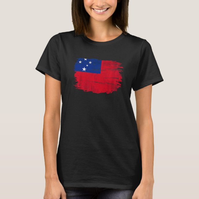 Camiseta Bandeira Vintage Samoa Para Samoano (Frente)