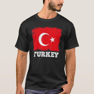 Camiseta Bandeira Vintage Turquia País Bandeira Retro Turca
