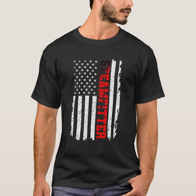 Camiseta Bandeiras Americanas de Bandeira Vapor Soldados T  (Frente)