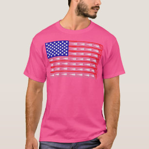 Camiseta Bandeiras Americanas De Golfe E Bolas De Golfe Gol
