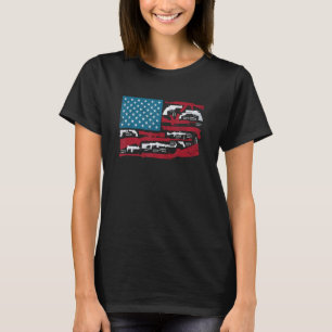 Camiseta Bandeiras Americanas Riffles Bullets Arma de Bande