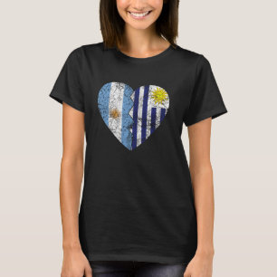 Camiseta Bandeiras Argentinas do Uruguai, coração Argentina