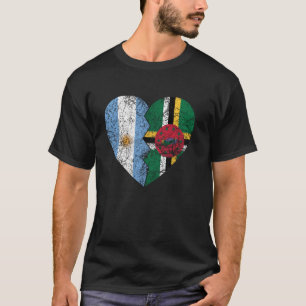 Camiseta Bandeiras argentinas dominicanas Coração Argentina