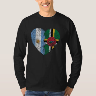 Camiseta Bandeiras argentinas dominicanas Coração Argentina