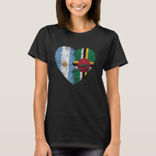 Camiseta Bandeiras argentinas dominicanas Coração Argentina