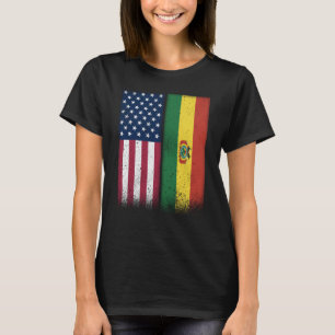 Camiseta Bandeiras Bolivianas Dos Estados Unidos E Bolívia