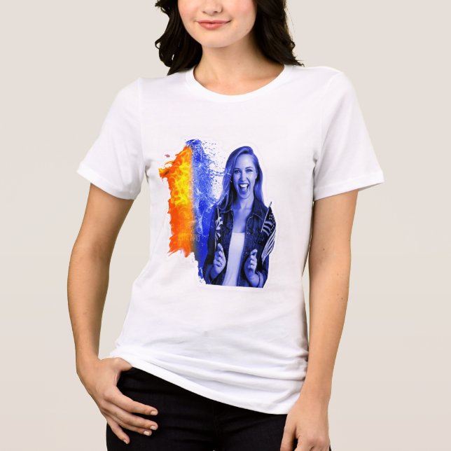 Camiseta Bandeiras britânicas americanas (Frente)