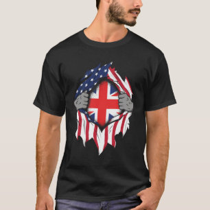 Camiseta Bandeiras Britânicas Americanas Arrumam Bandeiras 