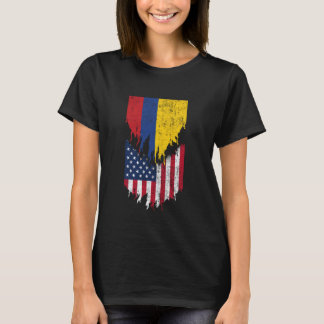 Camiseta Bandeiras Colombianas Americanas Ripadas Torn Colô