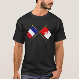 Camiseta Bandeiras cruzadas de France e de Vendée