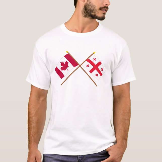 Camiseta Bandeiras cruzadas república de Canadá e de (Frente)