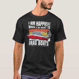 Camiseta Bandeiras da correnteza Black Drag Boat USA Flag R