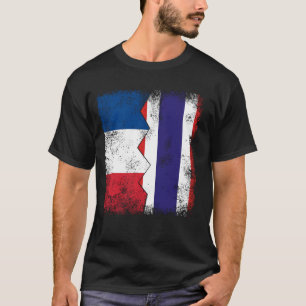 Camiseta Bandeiras da França Tailândia  Metade Raízes Taila
