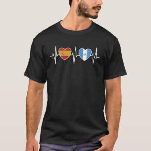 Camiseta Bandeiras Da Guatemala E Da espanha