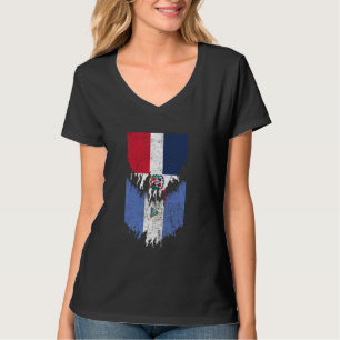 Camiseta Bandeiras da Nicarágua Dominicana Torn República D