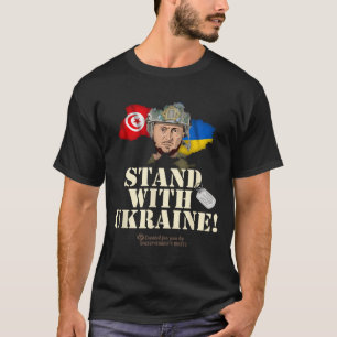 Camiseta Bandeiras da Ucrânia Tunísia Zelensky Apoie a Ucrâ