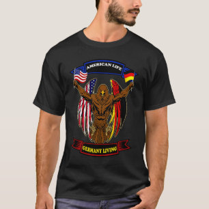 Camiseta Bandeiras de águia patriótica germano-americana he