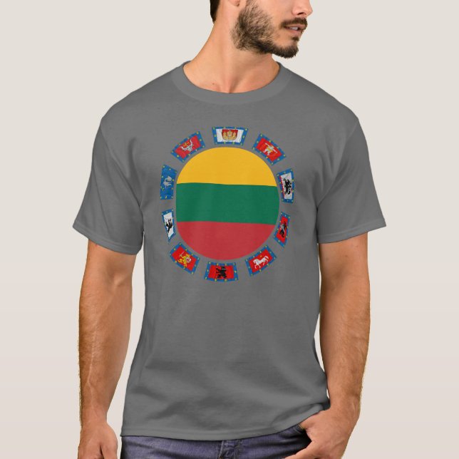 Camiseta Bandeiras de Lithuania (Frente)