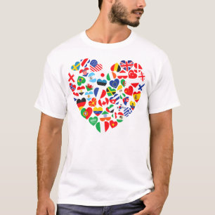 Camiseta Bandeiras de países de bandeira internacional mund