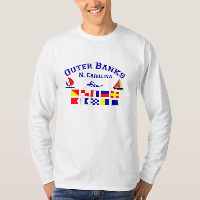 Camiseta Bandeiras de sinal exteriores dos bancos do NC (Frente)