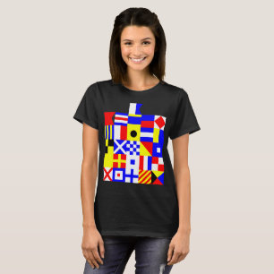 Camiseta Bandeiras de Sinalização Náutica Colorida Design