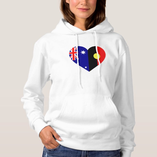 Camiseta Bandeiras do Coração Aborígene Australiano (Frente)