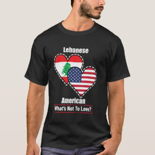 Camiseta Bandeiras do Coração Americano Libanês: What's Not