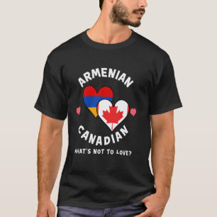 Camiseta Bandeiras do Coração Armênio Canadense O Que Não A