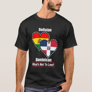 Camiseta Bandeiras do Coração Boliviano Dominicano O Que Nã