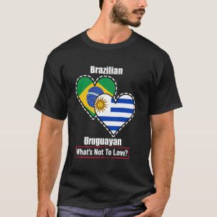 Camiseta Bandeiras do Coração Brasileiro Uruguaio O Que Não