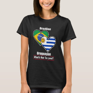Camiseta Bandeiras do Coração Brasileiro Uruguaio O Que Não