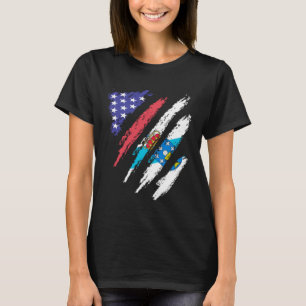 Camiseta Bandeiras do Coração Cultivado Patriota Americano