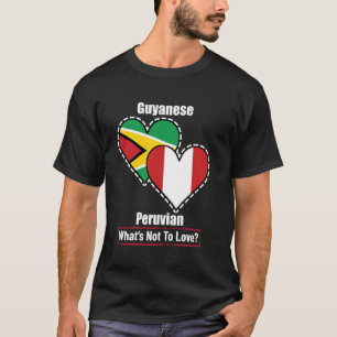 Camiseta Bandeiras do Coração Guianês Peruano O Que Não Ama