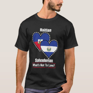 Camiseta Bandeiras do Coração Haitiano Salvadorenho O Que N