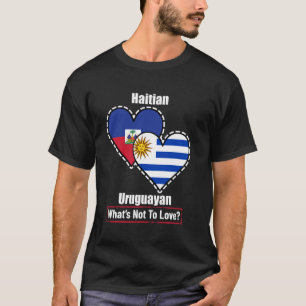 Camiseta Bandeiras do Coração Haitiano Uruguaio O Que Não A